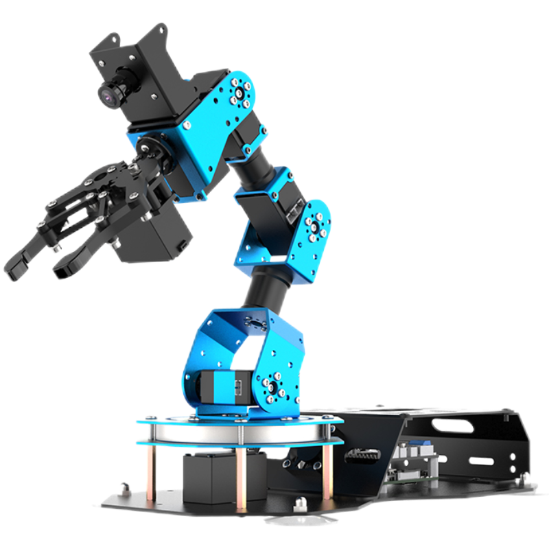 Robot Arm Kit - 6軸のロボットアーム。サーボクロー、AIビジュアル、FPVカメラ、パレット積み重ね機能、ROS対応、Raspberry Pi 4B/5用、Python制御、DIYキット。