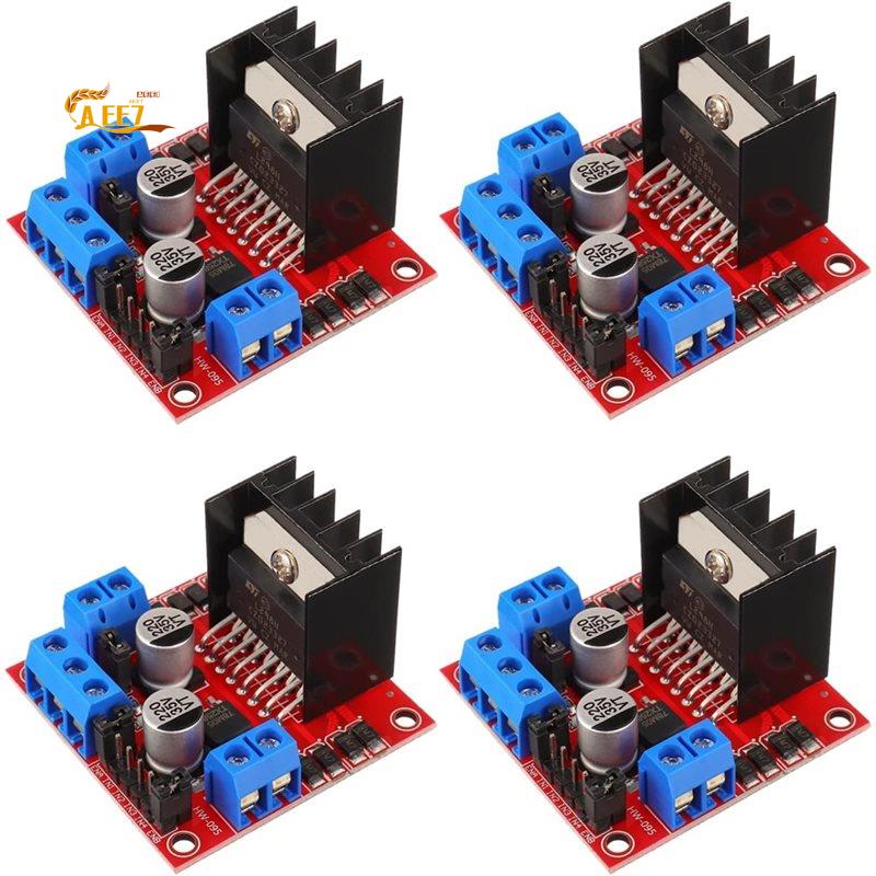 Motor Driver L298N - AEE7-4 個 L298N モータードライバーコントローラーボード DC デュアル