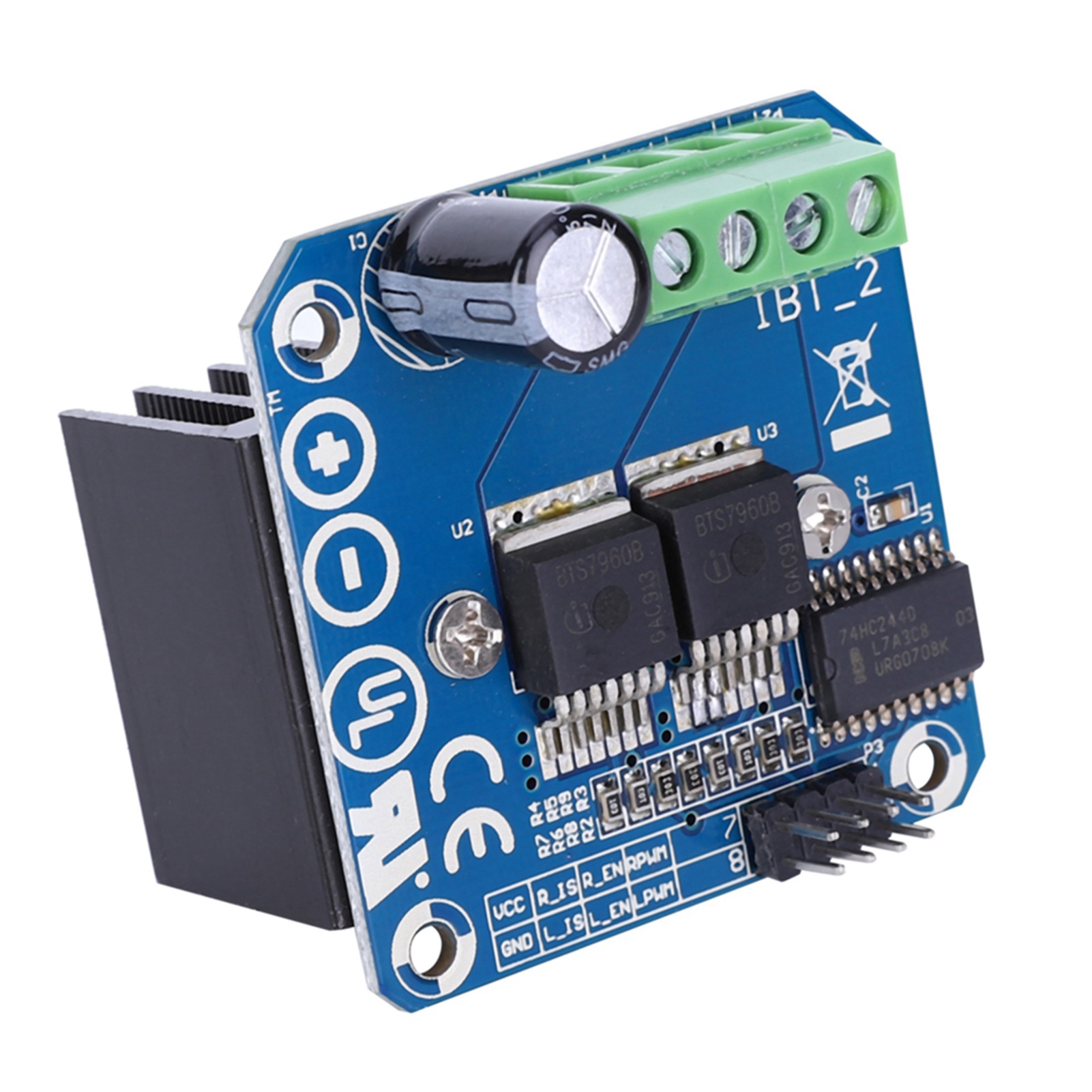 Motor Driver Module - モータードライブモジュール スマートカー用高出力ドライバー BTS7960 43A 電気部品 高出力モータードライブモジュール