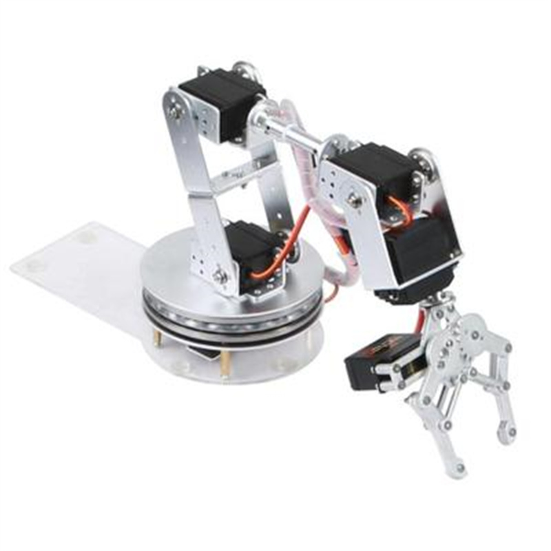 Robot Arm Kit - シルバー 6 DOF ロボットアーム 180/360 度回転ベース付き