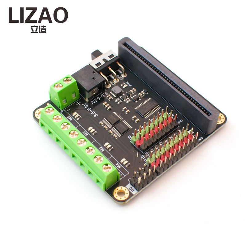 Microbit Robot - Micro:bit V2.0モータードライバー拡張ボード、4つのDCモーター、8つのサーボ、9つのGPIOポート搭載、コーディングロボットDIY、STEM教育プロジェクト用