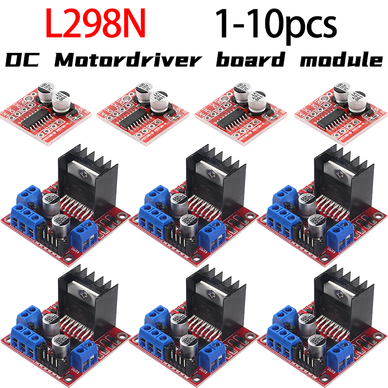 Motor Driver L298N - L298n DCモーターコントローラーモジュール,arduino,l298n,ステッピングモーター,インテリジェントカーロボット,ブレッドボード,高出力,l298 dc