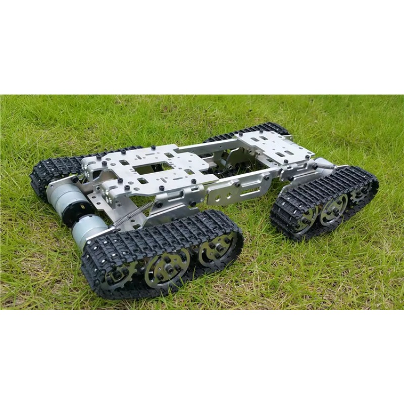 Robot Chassis - GOOD WZY569 インテリジェントRC戦車車両ロボットシャーシ 393mmx206mmx84mm CNC合金ボディ 4つのプラスチック製トラック