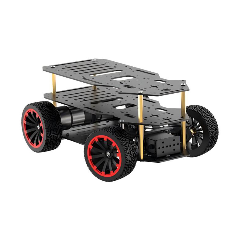 Tracked Robot Chassis - 5 キロ負荷 4WD ロボットカー金属アッカーマン RC シャーシデュアルエンコーダモーター前輪サーボステアリングプログラマブルロボット