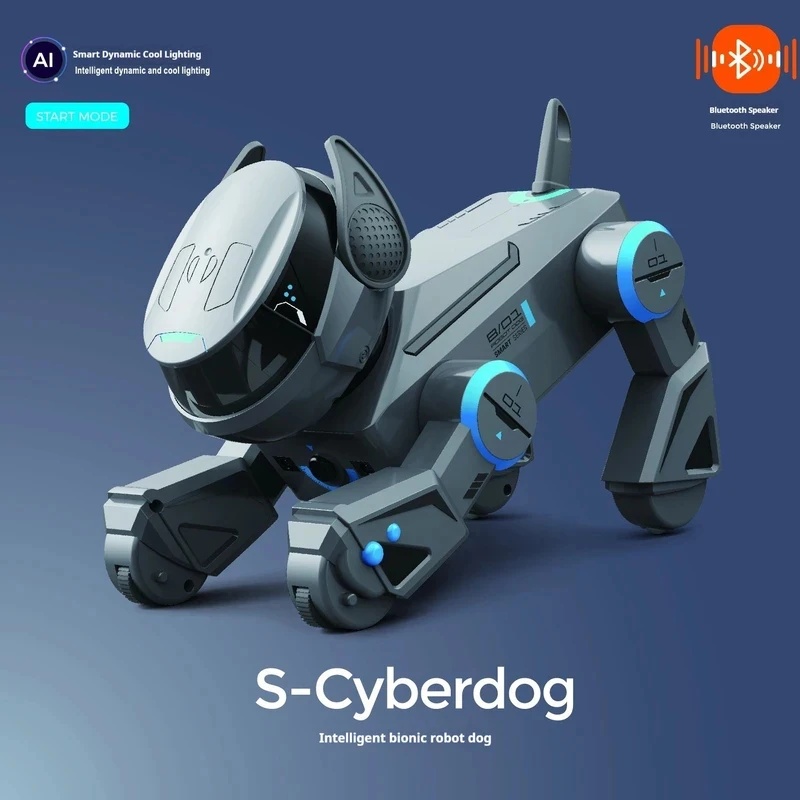 Robot Remote Control - AIスマートロボット犬 ジェスチャータッチリモコン ブルートゥーススピーカー 音楽再生 プログラム可能 クールな照明付きおもちゃ