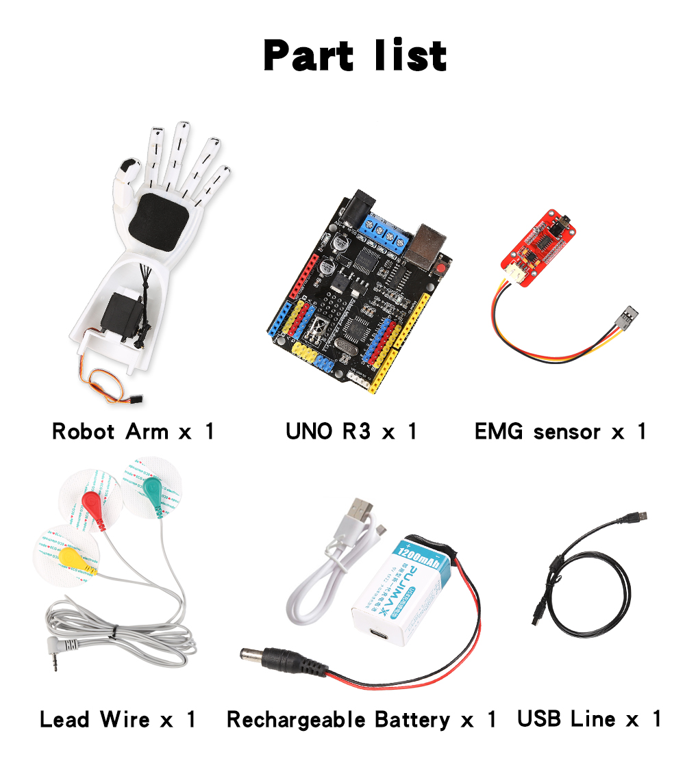 電気ロボットアームセンサー、筋肉信号センサー、arduino - Robot Arm Kit のレビューと価格