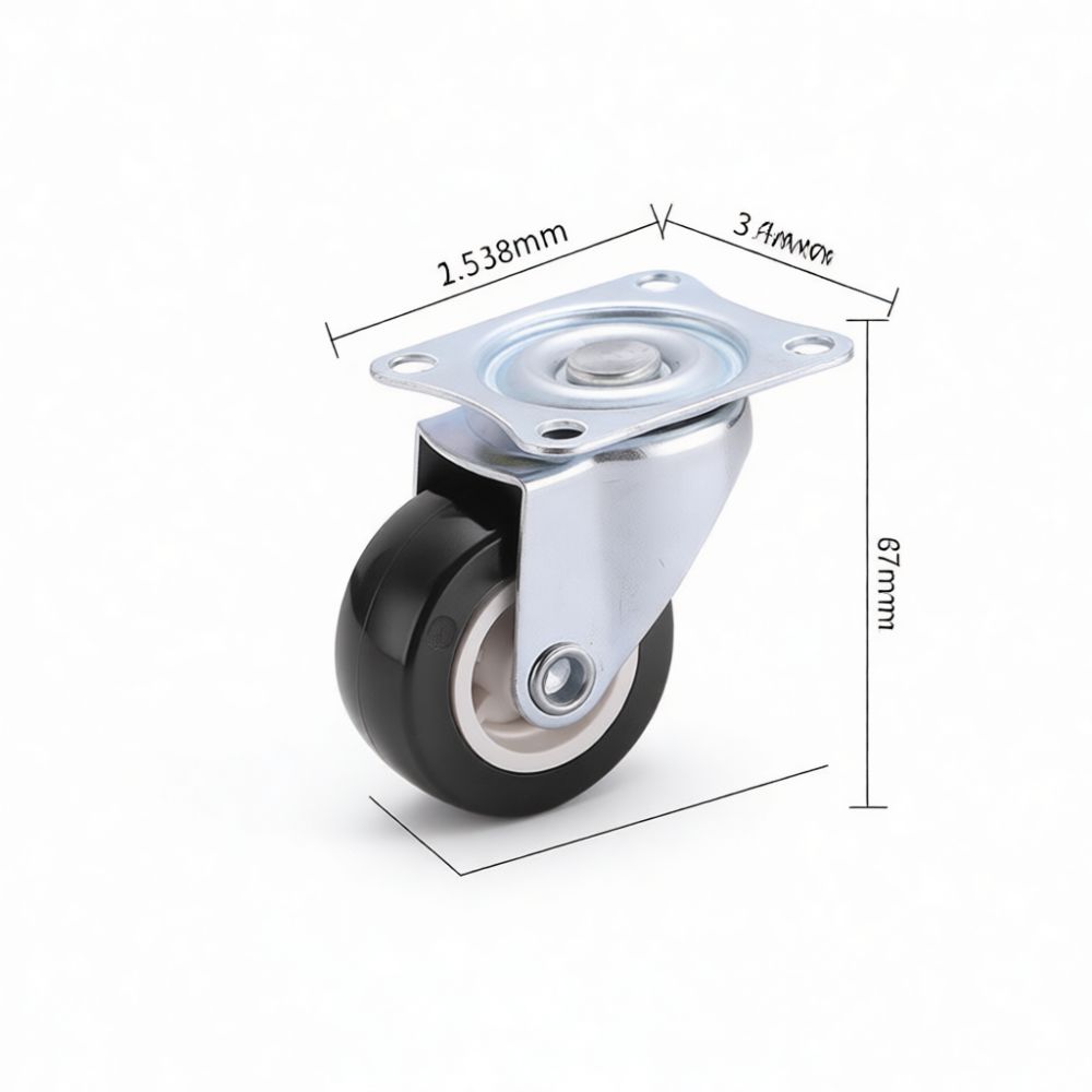 頑丈な静音キャスターホイール。1.3インチのゴム製ローラーで - Caster Wheel のレビューと価格