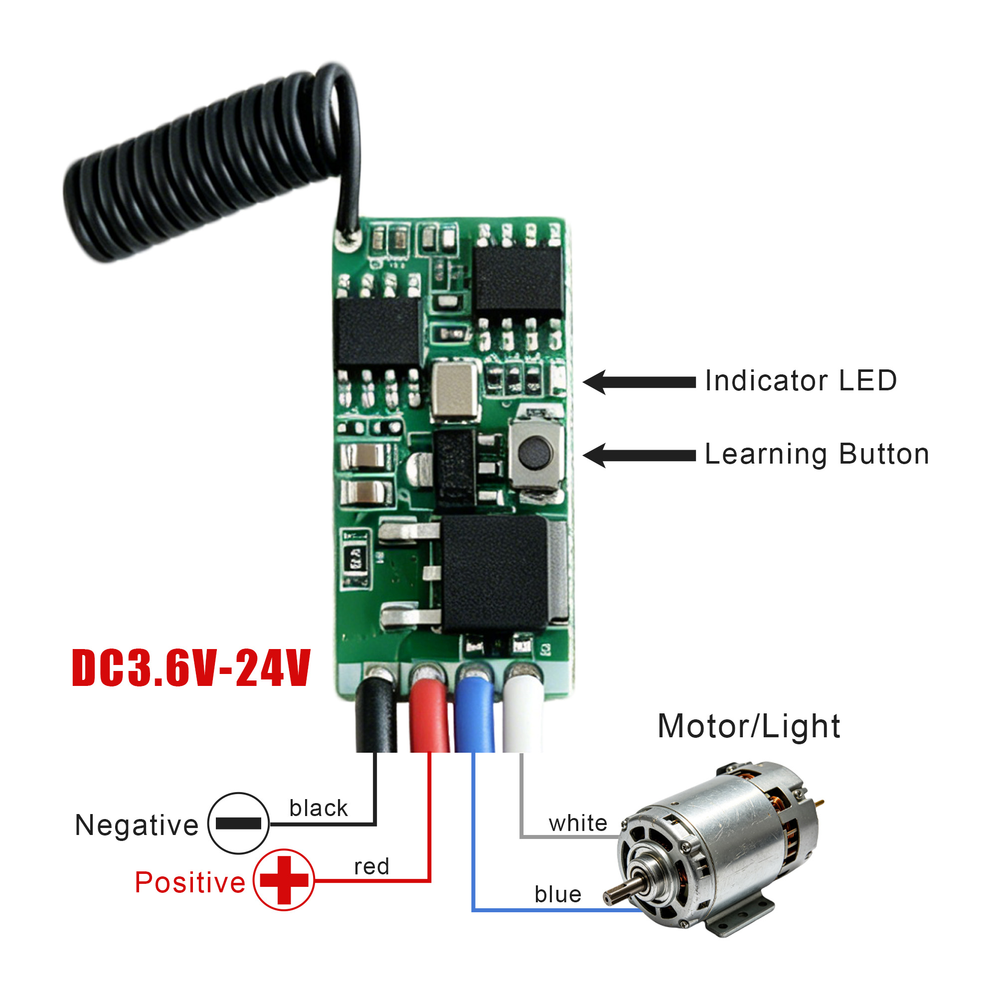 DC 3.7V-24V 433MHz ミニワイヤレス RF  - Motor Driver Module のレビューと価格