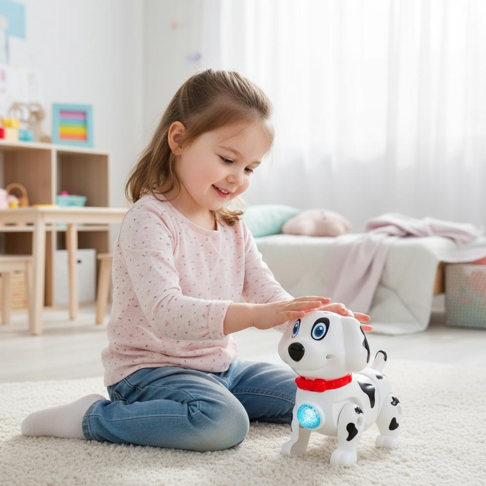 電動歩行ロボット犬のおもちゃ、紐を引くとダルメーションの子犬 - Line Follower Robot のレビューと価格
