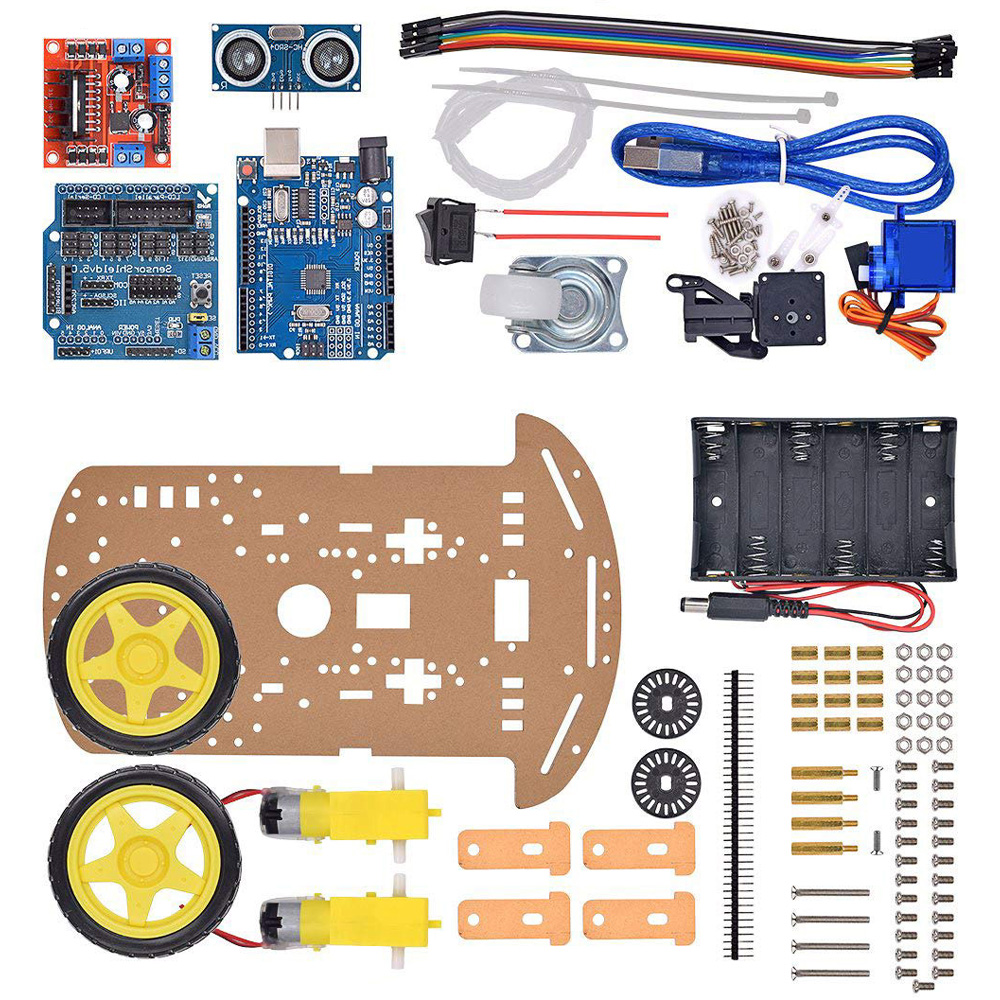 Arduino用モジュール式ロボットカーシャーシキット、障害 - Line Follower Robot のレビューと価格
