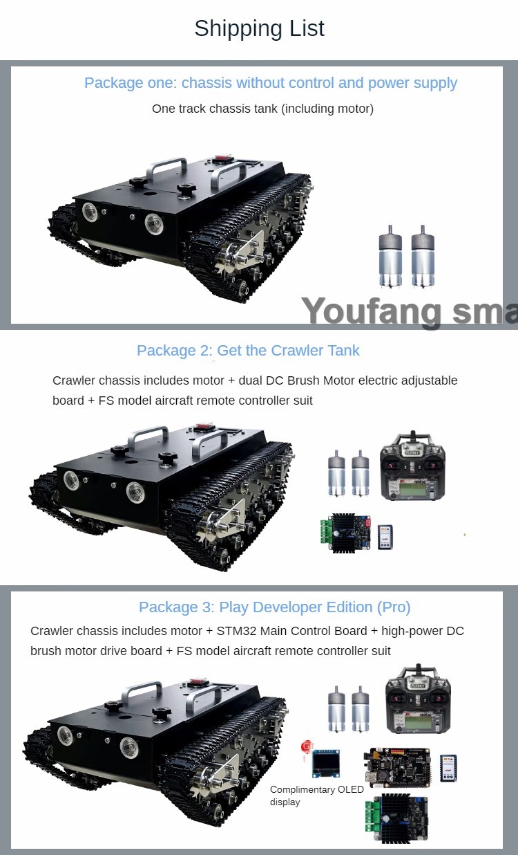 金属製トラック用のstm32ロボットキット,rcタンクシャー - Tracked Robot Chassis のレビューと価格