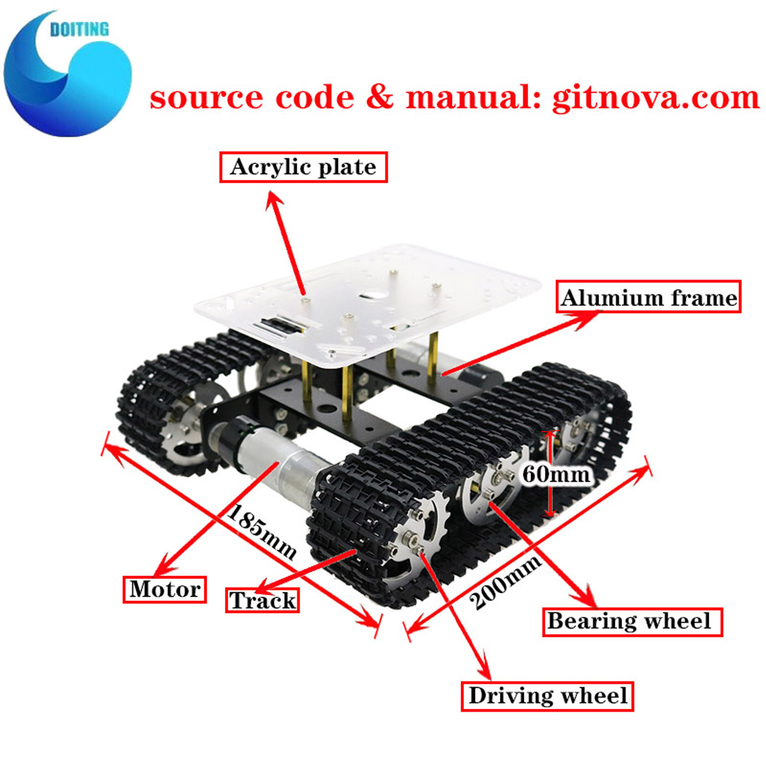 RC メタルロボットタンクカーシャーシミニ T100 クロー - Tracked Robot Chassis のレビューと価格