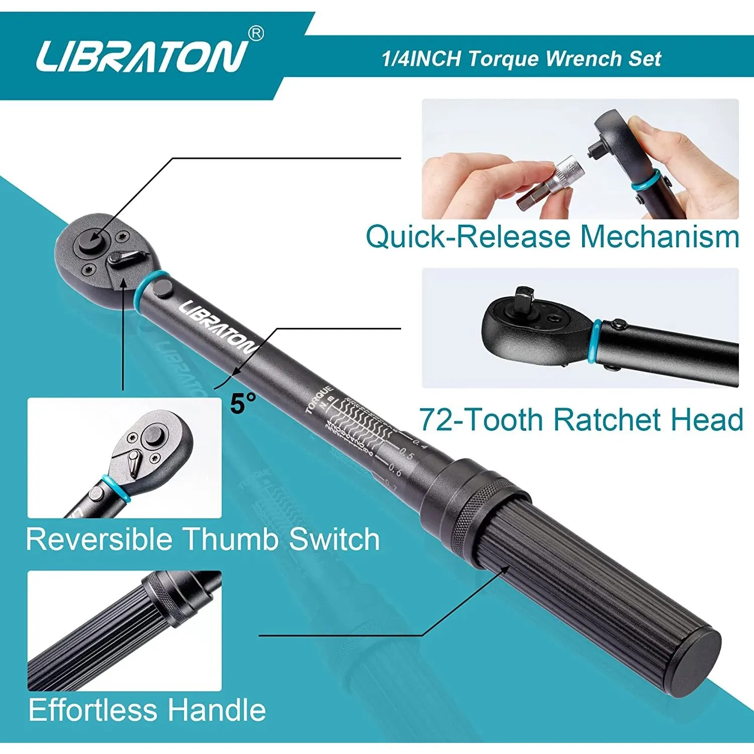 LIBRATON バイク用トルクレンチ、1/4インチ、5～2 - Microbit のレビューと価格
