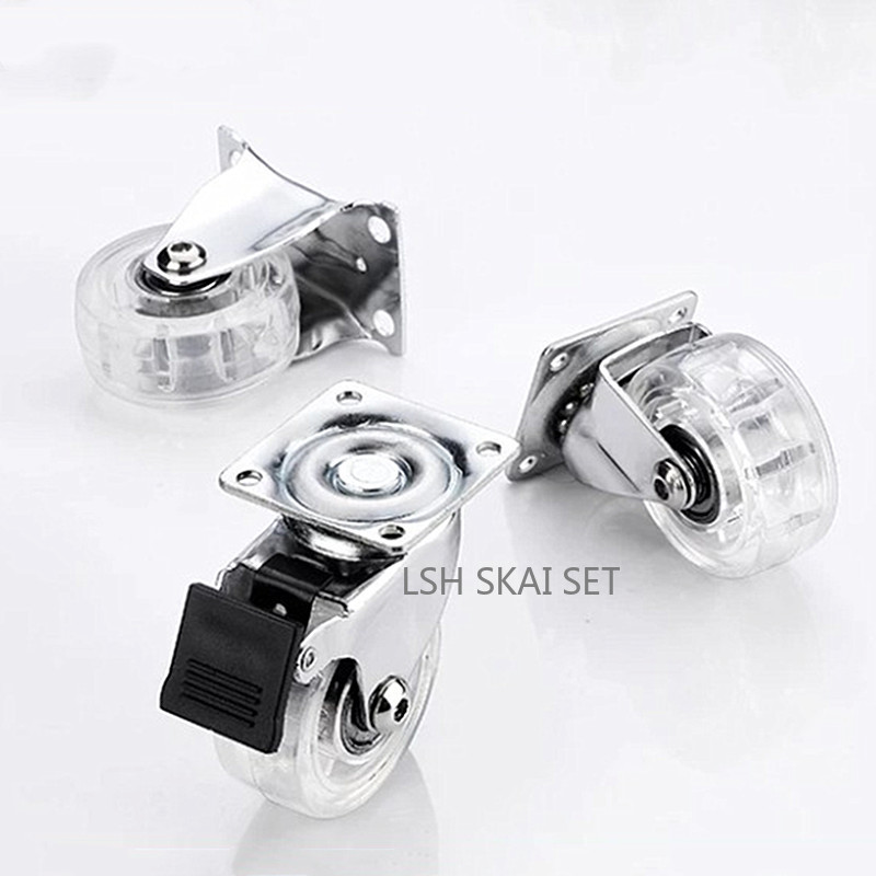 4個入り/1.5インチ透明PU製ネジ式ステムキャスターホイー - Caster Wheel のレビューと価格